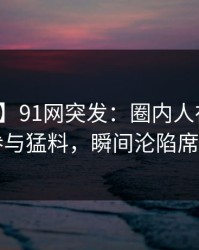 【爆料】91网突发：圈内人在昨晚被曝曾参与猛料，瞬间沦陷席卷全网