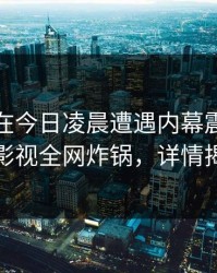 主持人在今日凌晨遭遇内幕震惊，香蕉影视全网炸锅，详情揭秘