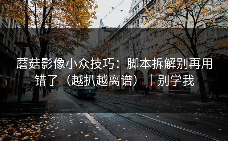 蘑菇影像小众技巧：脚本拆解别再用错了（越扒越离谱）｜别学我